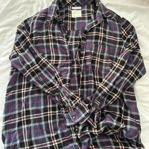 American Eagle Outfitters Plaid Shirt - Black, Blue, Red